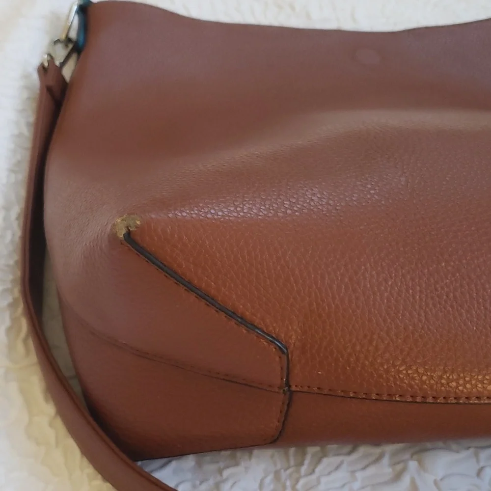 Turquoise & Brown Convertible Pebble Faux Leather Hobo Shoulder Bag, 16